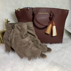 Rampage Peep Toe Booties Size 10 Brown